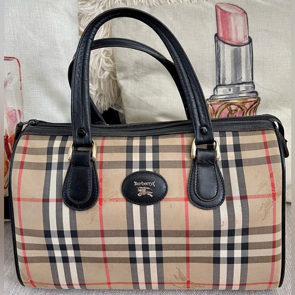 ⭐️COA⭐️ Burberry Vintage Nova Check Boston Bag💥 (Comparable to a Speedy 35) - Picture 1 of 16